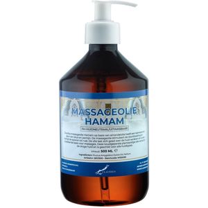 Massageolie Hamam 500 ml met witte pomp - 100% natuurlijk - biologisch en koud geperst