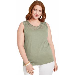 Korte tanktop van gevlamd gebreid katoen