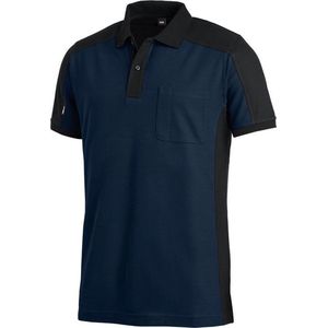 FHB Konrad Poloshirt tweekleurig Marineblauw-Zwart maat M