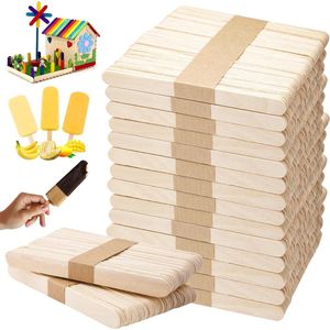 600 stuks houten ijsstelen - knutselstokjes hout 114 x 10 x 2 mm - ijsstokjes hout - popsicle sticks - houten spatels - mondspatel