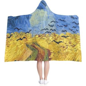 Plaid - Hoodie Deken Met Mouwen - Onesie - Fleece Blanket - Knuffeldeken - Dames - Heren - Kinderen - Van Gogh - Kinderen