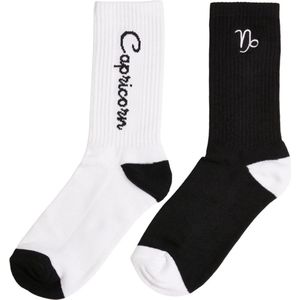 Mister Tee - Zodiac 2-Pack capricorn Sokken - 47/50 - Zwart/Wit