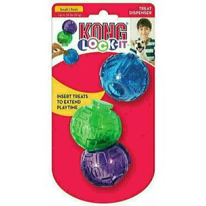 Kong Lock-it - Honden Bal voor Snacks - 3 ballen - 5.5 cm