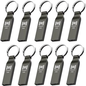 32GB Metalen USB 2.0 Flash Drive 10 Pack - Waterdichte Geheugenstick met Sleutelhanger