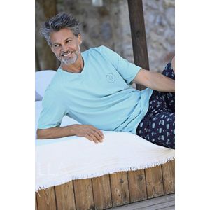 Lichtblauwe heren shortama palmbomen - Blauw - Maat - 56