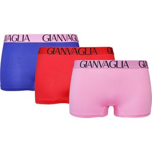 Gianvaglia 8037 Dames Boxershorts – Set van 3 - Korte Pijp - Paars/Roze/Rood - 2XL