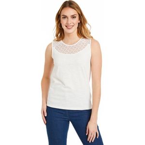 Korte tanktop van gevlamd gebreid katoen