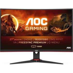 27 inch FHD gebogen gaming monitor - 240 Hz, FreeSync Premium, 1920x1080, HDMI, DisplayPort