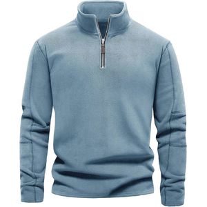Heren Fleece Half-Zip Sweatshirt voor Koude Winterdagen