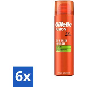 Gillette - Fusion 5 - Scheergel - Sensitive - Voor de gevoelige huid - 200 ml - Voordeelverpakking - 6 stuks