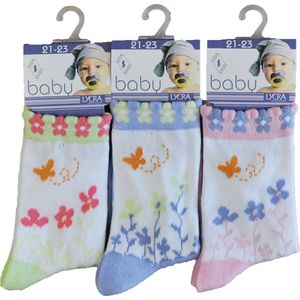 Baby / kinder sokjes pet - 24/27 - meisjes - 90% katoen - naadloos - 12 PAAR - chaussettes socks