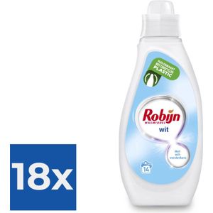 Robijn Vloeibaar Wasmiddel - Wit - 18 x 14 wasbeurten - 18 x 700ML - Voordeelverpakking 18 stuks