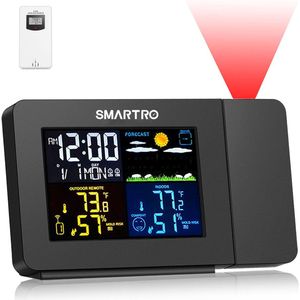 Projectie Wekker met Thermometer en Vochtigheidsmonitor voor Slapkamers