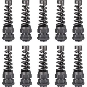 Waterdichte nylon kabelwartel met contramoer en trekontlasting voor kabels van 5 tot 10 mm Dmr