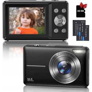 Digitale Camera - HD 1080P - 44MP - 16x digitale zoom - Ingebouwde invulverlichting - Anti-shake functie - Geschikt voor beginners, kinderen en tieners