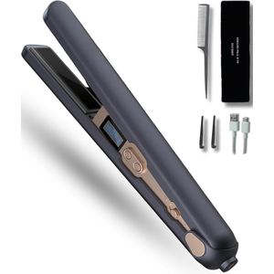 BBliss Draadloze Oplaadbare Krultang en Stijltang - Lange Gebruiksduur - Steiltang Voor Onderweg En Op Reis - Styltang Voor Elk Haartype - Blauw