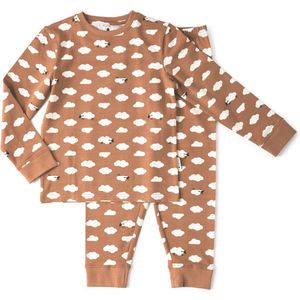 Little Label Pyjama met All Over Print Bruin/Wit