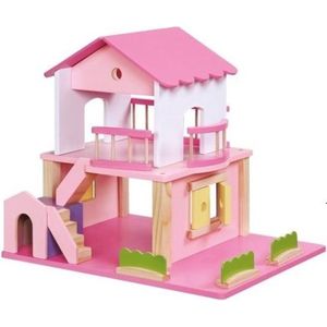 Base Toys Houten Poppenhuis - Roze