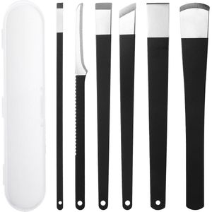 6-delige pedicureset voor ingegroeide teennagels en ingegroeide nagels - professionele pedicureschraper van roestvrij staal in opbergdoos