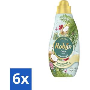 6 x Robijn - Klein & Krachtig Collections Color Kokos - Vloeibaar Wasmiddel - 19 Wasbeurten - Wasmiddel - Kleurwas - Vloeibaar Wasmiddel - Kokosgeur - Biologisch Afbreekbaar