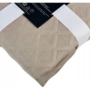 Euromat - Parla 3D - Doorgestikte Sprei - Beige - 220 x 240 cm - Met 2 Kussenslopen 40 x 40 cm