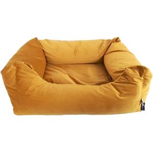 Madison Velours Dog Bed Geel S