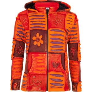 Dames Vest van Katoen met Polyester Fleece voering en vaste capuchon met binnenkraag - SHAKALOHA - W Buzz Red XL