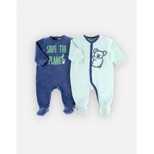Noukie's - 2 Pack - Pyjama set - Save the planet - Blauw - 6maand 68