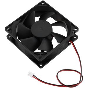 80mm x 80mm x 25mm Borstelloze Koelventilator DC 24V 0.15A Dual Kogellager Fan 2Pin Plastic 7 Blades Koelventilator Zwart