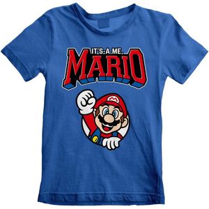 Super Mario Kids - It's A Me, Mario T-shirt blauw 128 Jongens & meisjes