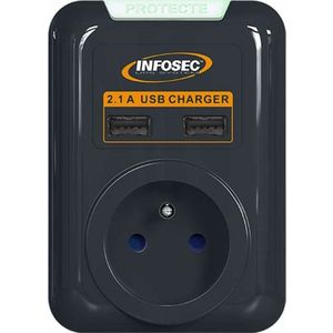 Protection from surges INFOSEC S1 USB NEO Black