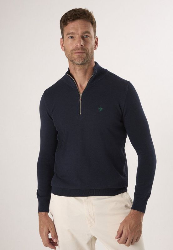 Felix Hardy - Gebreide Trui - Navy - 100% Katoen - Heren