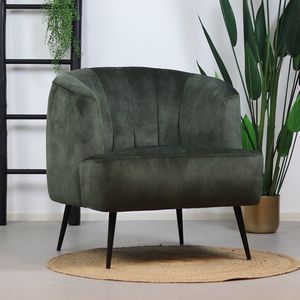 Bronx71® Velvet fauteuil Billy donkergroen