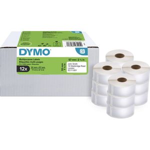 DYMO originele LabelWriter multifunctionele labels | 32 mm x 57 mm | 12 met elk 1000 labels (12.000 zelfklevende etiketten) | voor de LabelWriter labelprinters | gemaakt in Europa