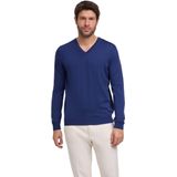 FALKE - Basic New Merino V-Neck - Wol Trui - Blauw