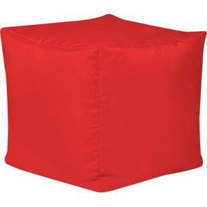 Veeva ""Kubus"" Hocker, Rood, XXL Zitzak met Vulling, Poef, Woonkamerzitzakken, Zitzak Buiten Weerbestendig, Waterdicht