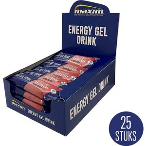 Maxim Energy Gel Drink Raspberry Caffeine - 25 x 60ml - isotone - Sportgel met framboossmaak - Sportvoeding