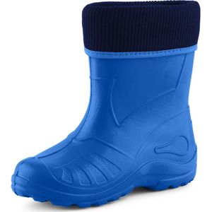 Ladeheid Kinder Regenlaarzen - Rubber - met Binnenschoen - EVA - Wasbare Binnenschoen - LA-KL-EVA-Kids - Blauw - 34