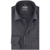 Olymp Comfort Fit overhemd grijs strijkvrij fijn geprint borstzak