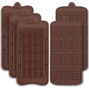 5 Siliconen Break-Apart Chocolade Mallen, Chocolade Bar Mould, Engery Bar, Snoep Eiwit Schimmel