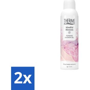 2 x Therme - Shower Foaming Mindful Blossom - Product - Verzorgend - Verfrissend - 200ml - Douchegel - Bloesemgeur - Pioenroos - Verfrissend - Verzorgend