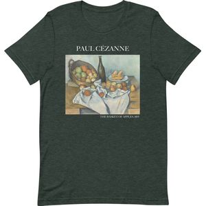Paul Cézanne 'De Mand met Appels' (""The Basket of Apples"") Beroemd Schilderij T-Shirt | Unisex Klassiek Kunst T-shirt | Heather Forest | S