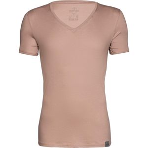 RJ Bodywear The Good Life - 2-pack T-shirt diepe V-hals - Beige -  Maat M