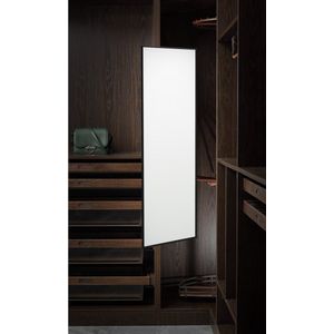 Eleganca uittrekbare kledingkastspiegel – 120x35cm – 35cm uittrekbaar – passpiegel met montagemateriaal – deurspiegel voor de slaapkamer of badkamer - zwart