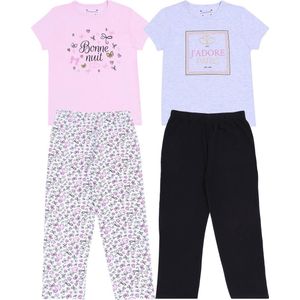 2 x Roze en grijze Bonne nuit pyjama