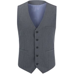 Allthemen Heren Gilet Business Effen Enkelrijigs - Slank Passend voor Zakelijk - L