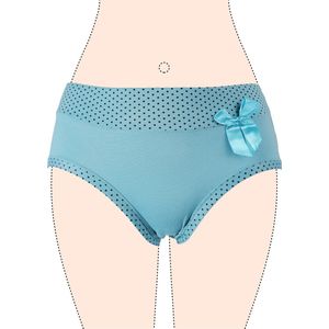 Dames slips 3 pack effen met stippels turqoise M