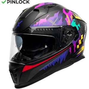 Motor Integraal Integraalhelm EROS PSYCHO Zwarte mat XL van MOTOBLOUZ