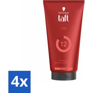 4 x Taft - V12 - Styling Gel - Turbo fixatie - 150 ml - Haargel - Taft - Stylinggel - Turbo Fixatie - Snel Drogend