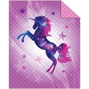 Bedsprei - Magical Unicorn - Roze - 170x210 cm - Microvezel